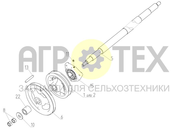 Контрпривод задний (101.01.34.000) (№1 на схеме)